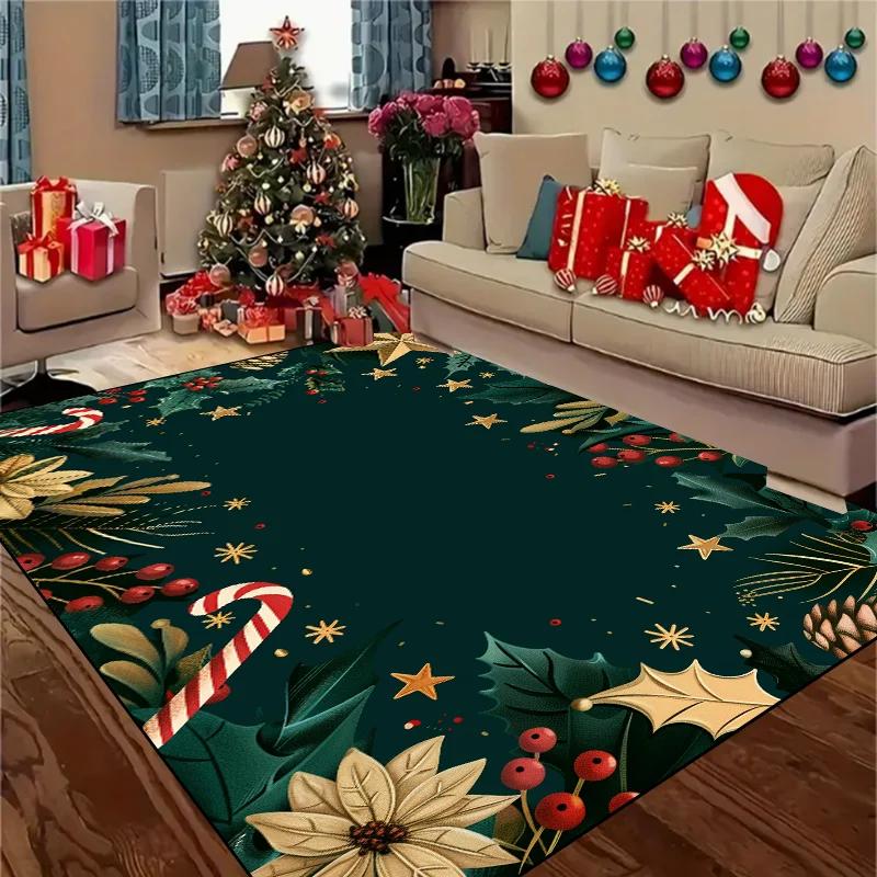 Popular Christmas Tree Patterns Carpet for Living Room Home Decor Sofa Table Large Area Rug Hallway Balcony Mat Non-slip Doormat