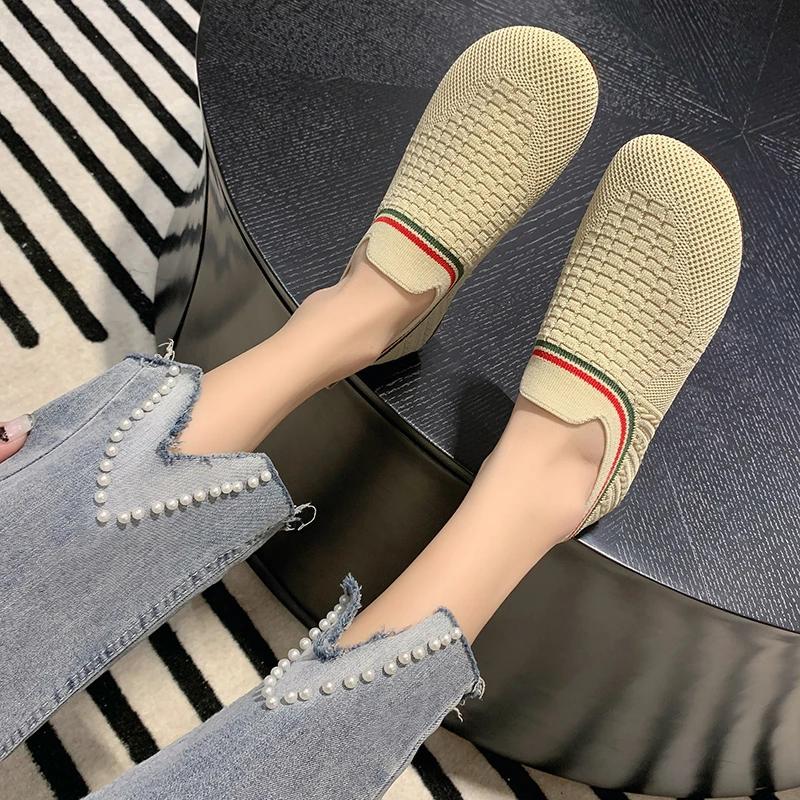 Fashion 2024 new summer women's fashion woven flat shoes round head comfortable loafers