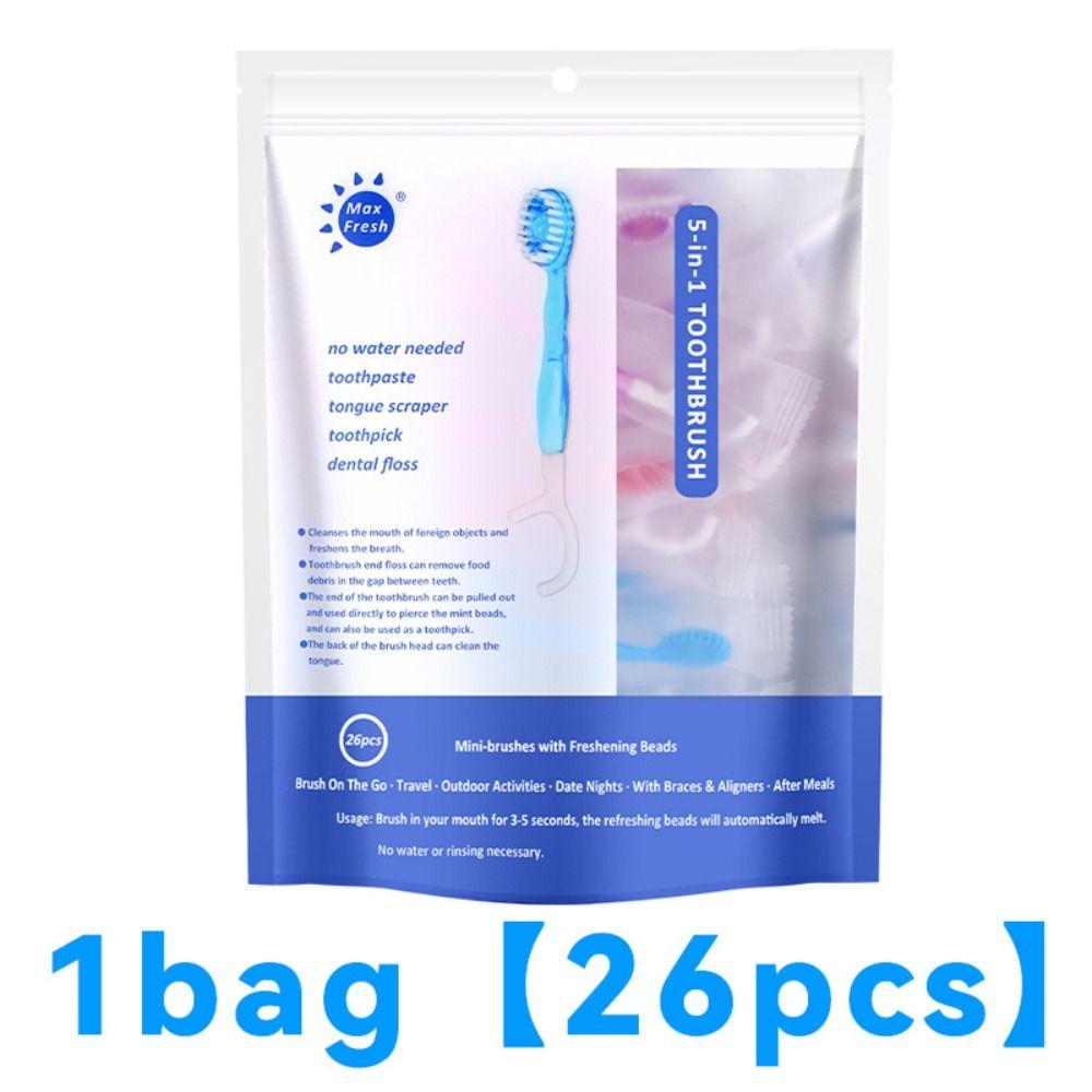 26Pcs Oral Care Disposable Portable Toothbrush Creative Adult Cleaning Toothbrush  Travel Use