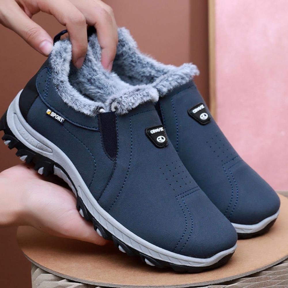New Winter Plush Thick Men's Shoes Warm Snow Boots Outdoor Mountaineering Men's Wear Resistant Warm Cotton Shoes