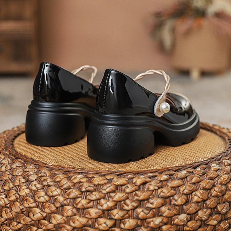 Summer Mary Jane Shoes Women's Platform Shallow Mouth High Heels Versatile National Style Skirt Single Shoes