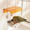 Cage Mounted Parrot Cage Feeder Roof Canopy Bird Food Container  for Small Parrots