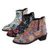 Fashion Embroidered Ankle Boots, Knight Boots, Thick Heels, 40-43