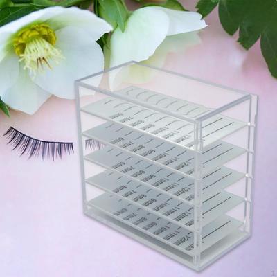 5 Layers Acrylic Eyelashes Storage Box with Dust Cover False Organizer Container