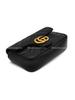 Gucci Gg Marmont Gold Retro Double G Logo With Key Ring V-Shaped Stitched Leather And Cowhide Single Shoulder Messenger Bag Ultra-Mini Women'S Black