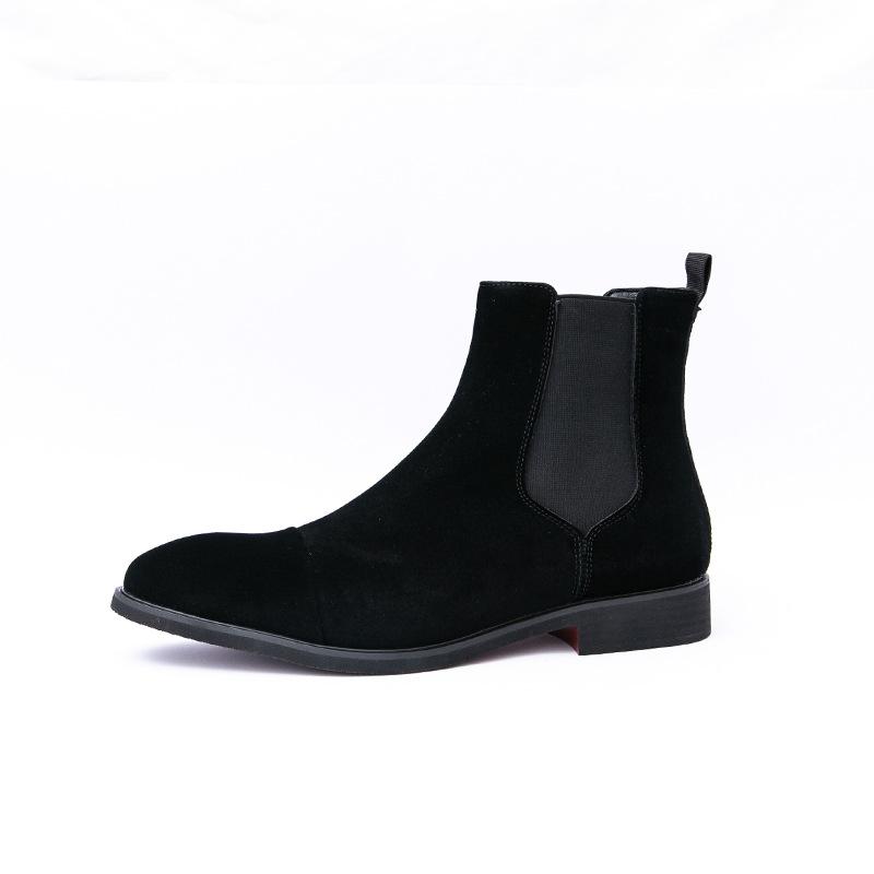 2026 Bottines Chelsea de Luxe pour Homme Nouvelles Chaussures Carrées à Semelle Rouge pour l'Extérieur Chaussures à Bout Carré Faits à la Main Bottines Cheville Business pour Homme Bottes habillées