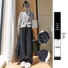 Women's Gray High-Waisted Wide-Leg Drawstring Pants - 2025 Autumn/Winter, Casual, Pear-Shaped Slimming, Hip-Covering.