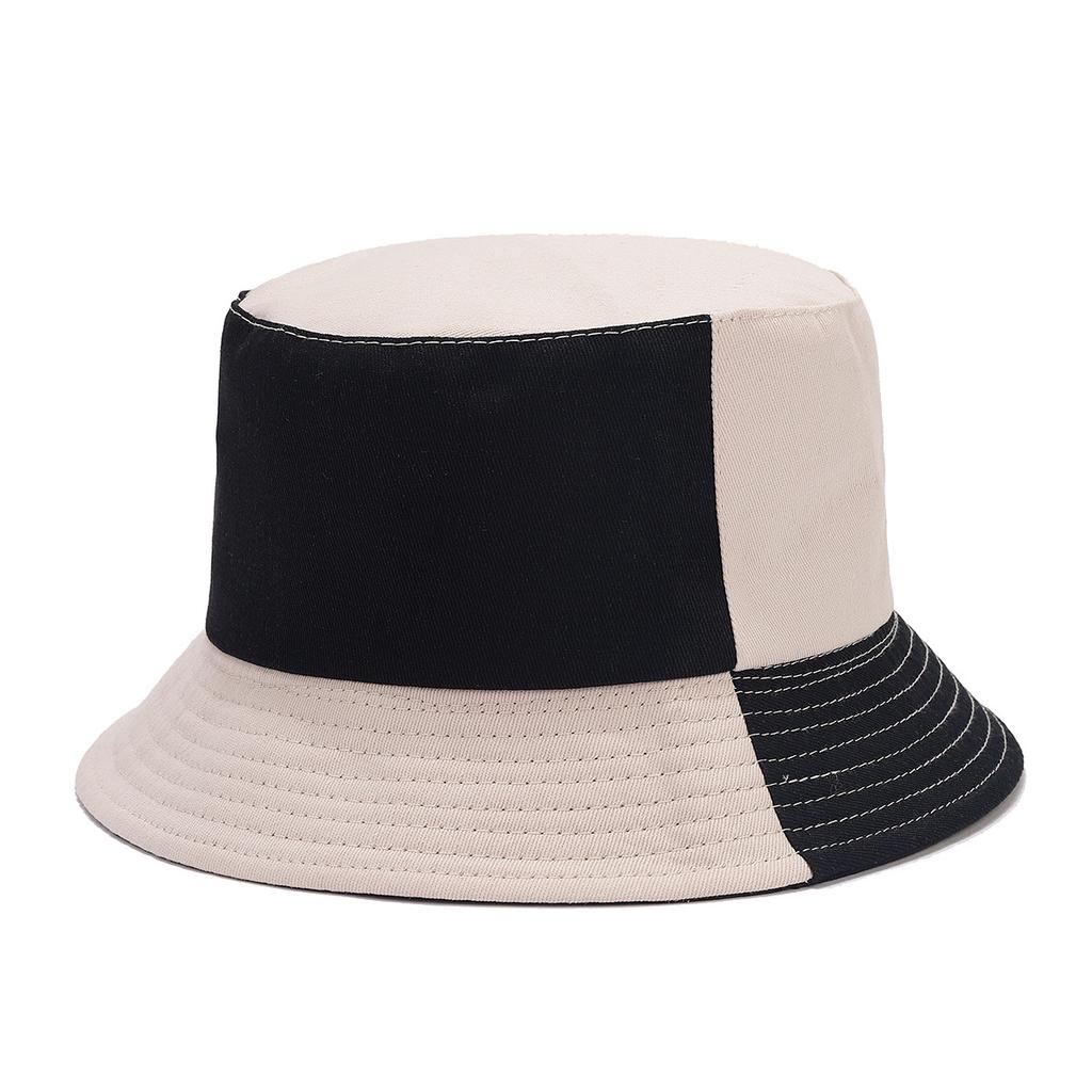 ins new contrasting color splicing bucket hat women's summer outdoor travel vacation sun hat men's fashion bucket hat sun protection