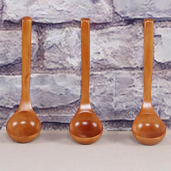 Wooden Soup Ladle Long Handle Hot Pot Spoon Oil Scoop Kitchen Cooking Utensil