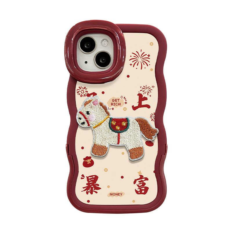Get Rich Pony Lanyard for Apple 17 New Year Mobile Phone Case Iphone15promax Silicone Mate80 Bracket