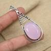 Pink Chalcedony Gemstone 925 Sterling Silver Handmade Beautiful Pendant Gift For Love