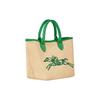 Longchamp Le Pliage 21 Embroidered Snap Closure Canvas And Leather Trimmed Tote Bag Women Tote Bag Green 10144HCE129