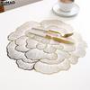 1PCS PVC Creative Rose Placemat Nordic Style Table Decoration Mat Gold-plated Home Coaster PVC Non-slip Waterproof Placemat