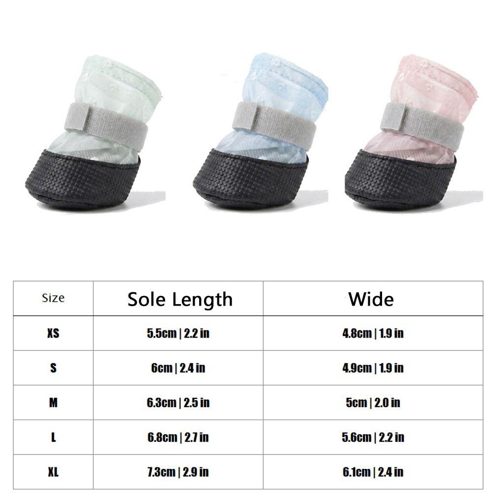 4Pcs Breathable Dog Mesh Shoes Non-Slip Foot Covers Fashion Dog Paw Protectors Walking Running
