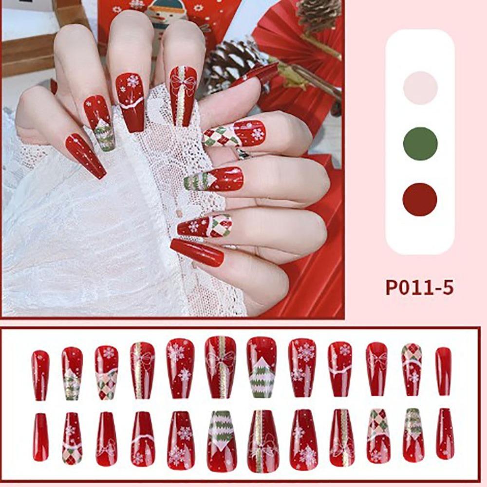 

Рождественские накладные ногти с вспышкой, наращивание ногтей в стиле Ins, практичное рождественское наращивание ногтей, наращивание ногтей