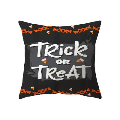 Halloween Thema Horror Kürbisdruck Muster Kissenbezug Zuhause Wohnzimmer Sofa Dekoration Quadratisches Polyester Kissen