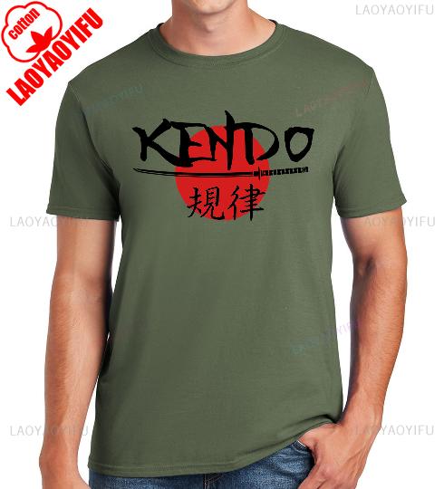Kendo Samurai Spirit Japanese Sword Martial Arts Gift Japan Sun Flag Tees Summer Fashion Casual Comfortable Soft Cotton Tshirt