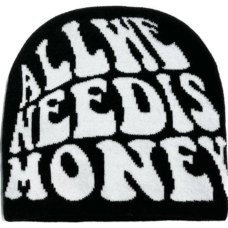 New Letter Paragraph Wool Acrylic Knitted Hat Winter Warm Skullcap Beanies Women Men Hip Hop Outdoor Sports Elastic Ski Cap