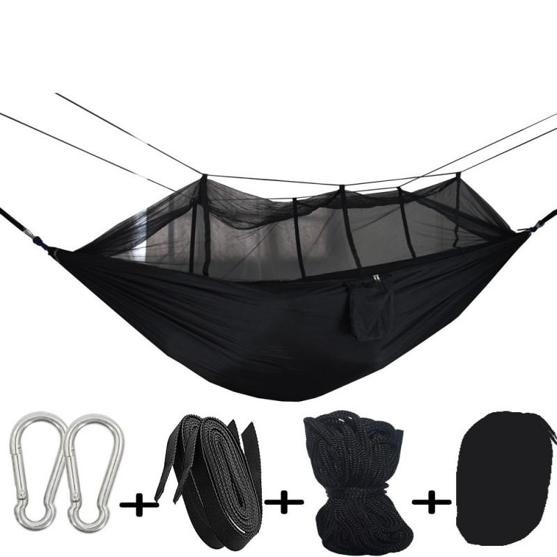 Lightweight Nylon Hammock With Mosquito Net Camping Hiking Outdoor Single Double Use Portable Travel