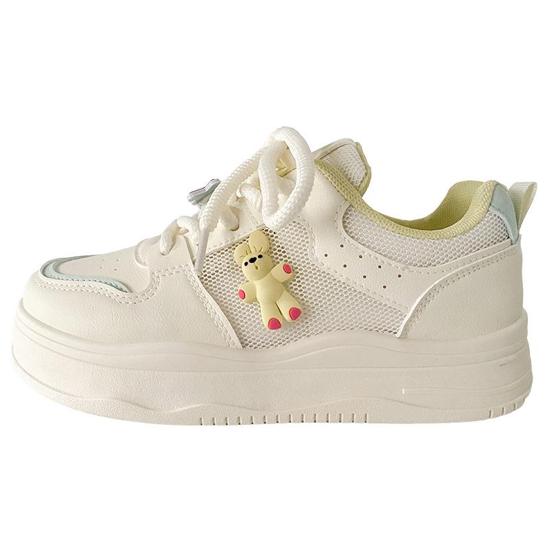 

FY-157 breathable mesh platform white shoes women s accessories niche original board shoes 2025 spring and summer new bread shoes 35 жёлтый