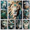 Fantasy Gorgeous Emerald Jewelry Gold Animal Prints Poster Canva Painting Modern Wall Art Picture Living Room Bedroom Home Decor