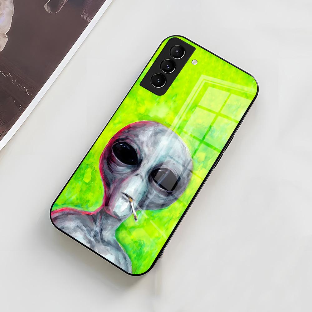 Funny Space UFO Alien Thing Phone Case For Samsung A56 A36 A26 A16 A15 A25 A35 A55 A14 A34 A24 A54 Glass Case