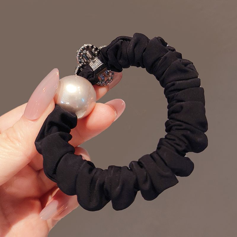 High-End Elegant Pearl and Rhinestone Hair Tie, Simple New Elastic Hair Band for Ponytail, Bun, and Hair Accessories