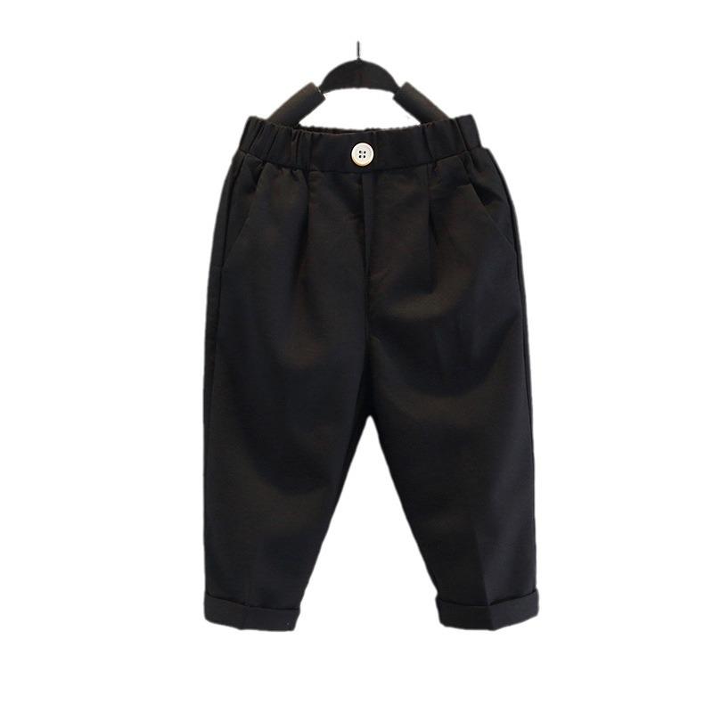 Kids' Black Dress Pants & Girls' Navy Straight-Leg Uniform Pants with Full Elastic Waist