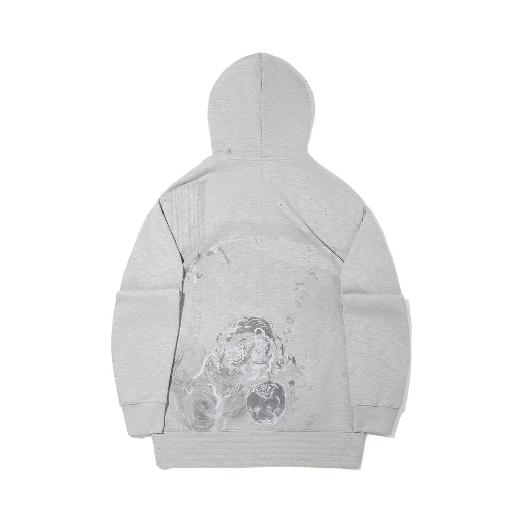 Li Ning Sweatshirts Men's Ultimate Gray Hooded Moderate AWDVA95-4