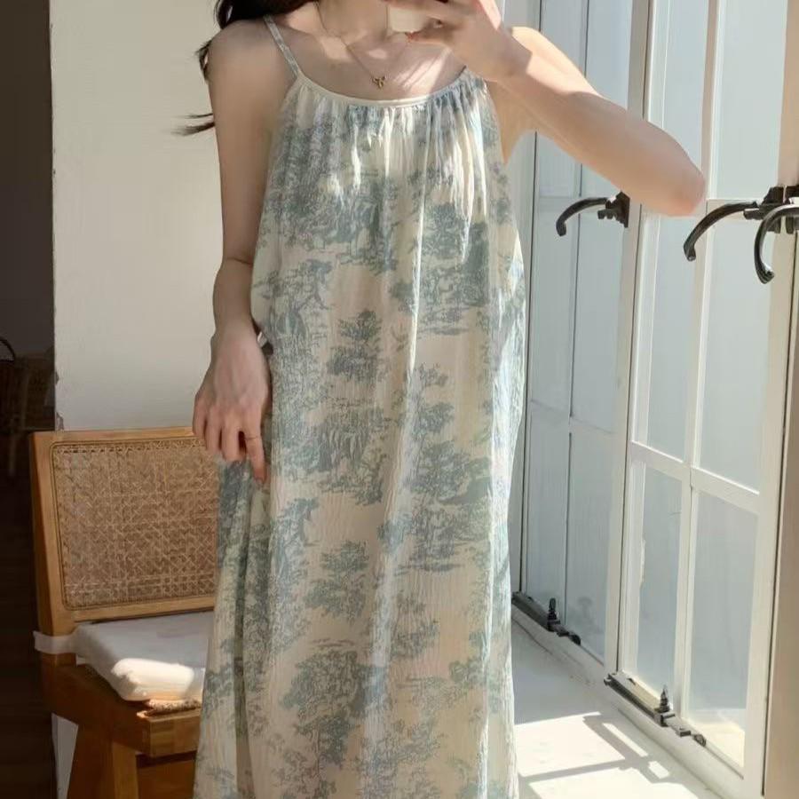 Summer Nightgown: Long, Loose, Breathable, Casual Camisole Dress