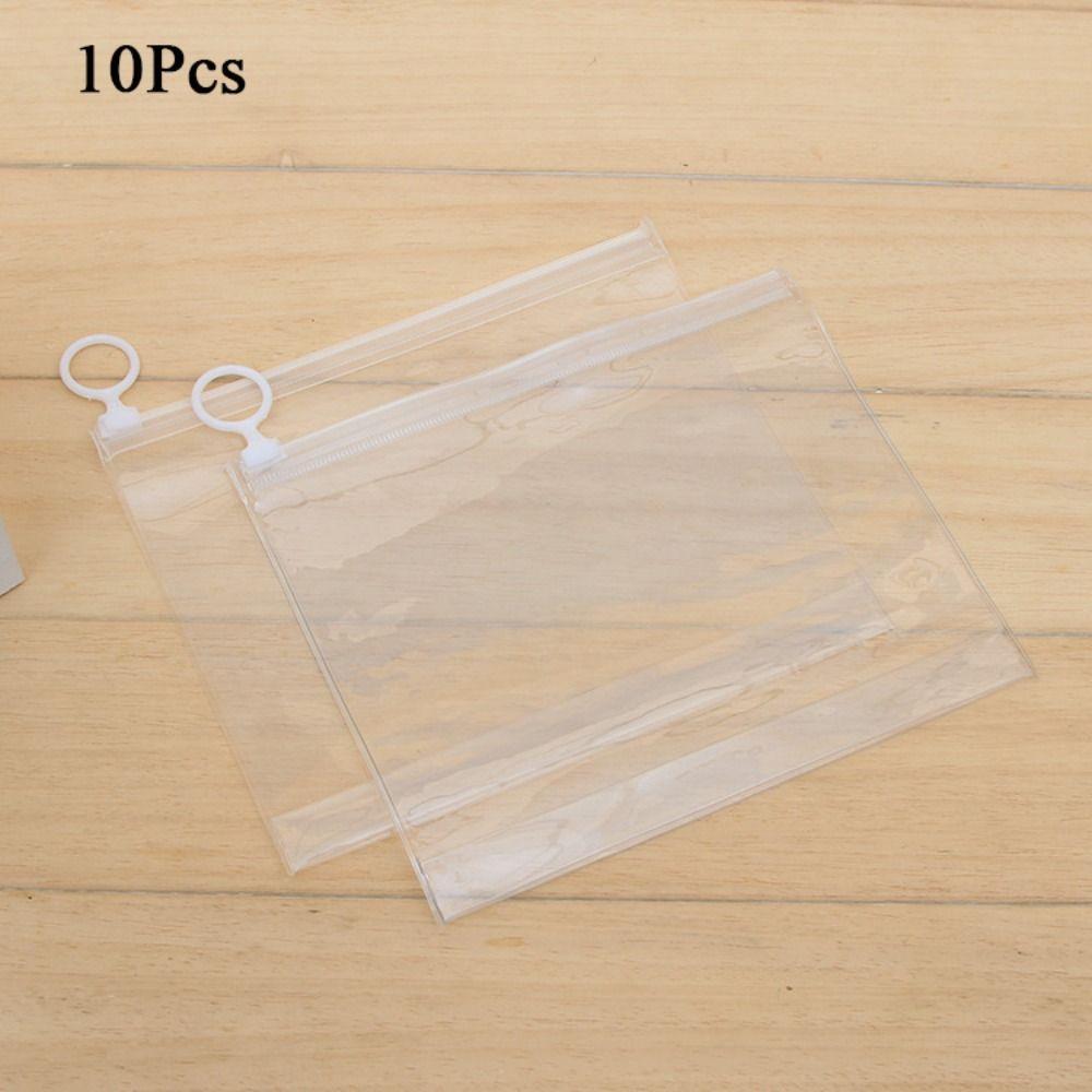 

10 шт. пластиковая сумка на молнии, прозрачная сумка для сортировки мелочей, прозрачная сумка с язычком для путешествий 10pcs