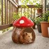 Mushroom Shaped Ceramic Hamster Hideout Chew-Proof Pet Sleeping Nest  for Turtle Hedgehog