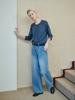 Reply Wool Round Cardigan_Smoke Blue