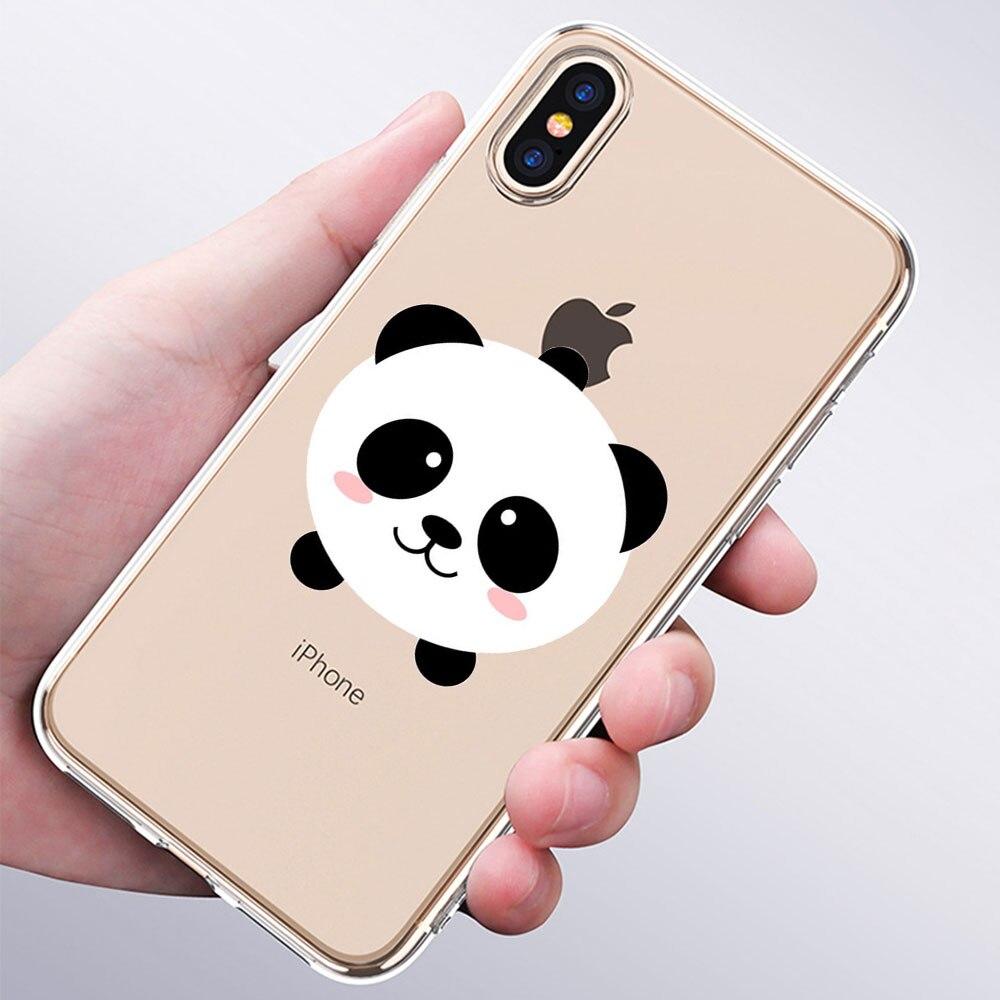 Luxury Soft Silicone Phone Case Cute Panda Bear China for Apple iPhone 11 Pro XS Max X XR 6 6S 7 8 Plus 5 5S SE Fashion Cover