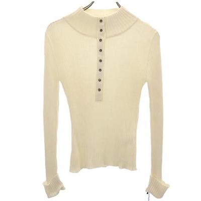 Unused Anna Nicola Wool Blend Long Sleeve Rib Knit Sweater 40 White Women Used