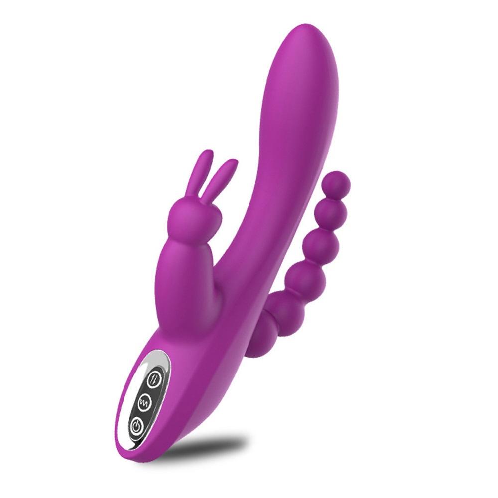 3 w 1 dildo dla kobiet królik wibrator wodoodporny akumulatorowy wibrator analny łechtaczki zabawki erotyczne dla par pomoce seksualne
