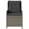 Garden Armchair 2 pcs Adjustable Grey Poly Rattan