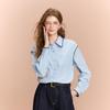 Sancai Winter Contrast Shell Embroidered Collared Long-Sleeve Shirt