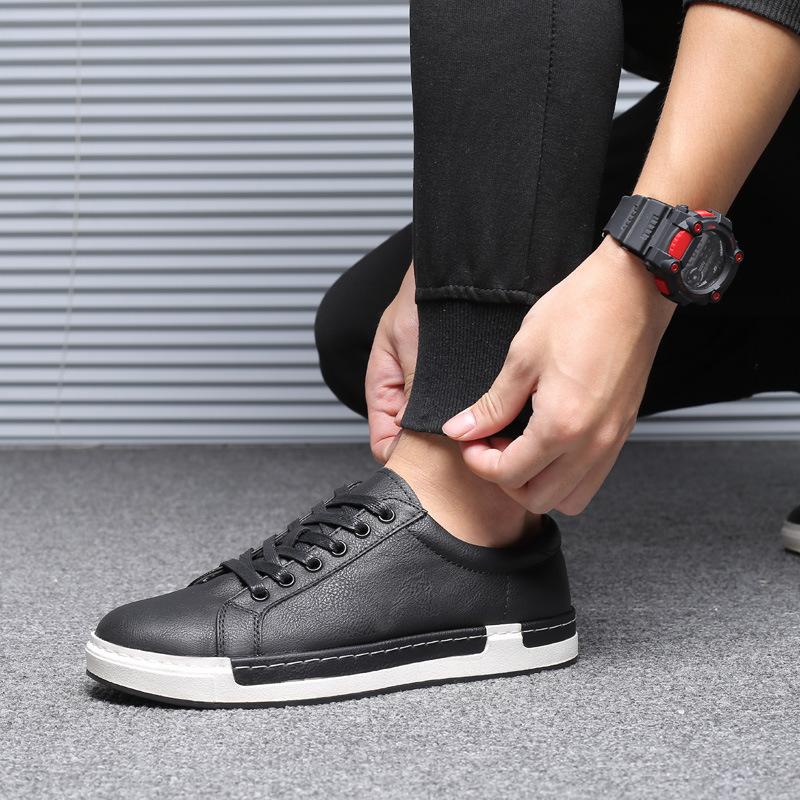 Mode Sneaker Herrenschuhe Marke Weiches Leder Herren Freizeitschuhe Männliches Schuhwerk