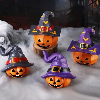 Resin Crafts Pumpkin Ghost Ornaments Cartoon Pumpkin Statue  Home Party Decor