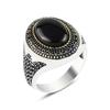 30 Styles Vintage Handmade Turkish Signet Ring For Men Women Ancient Zinc Alloy Color Black Onyx Stone Punk Rings Religious Zircon