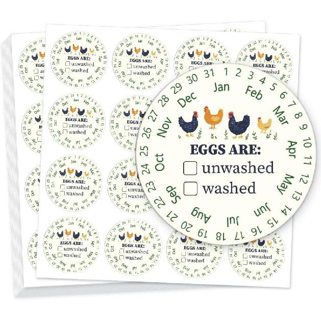 320 Pcs Quail Farm Fresh Eggs Stickers, 2 Inch Round Unwashed Eggs Carton Labels Sticker PET Adhesive Egg Packaging Stickers for Box Container Carton
