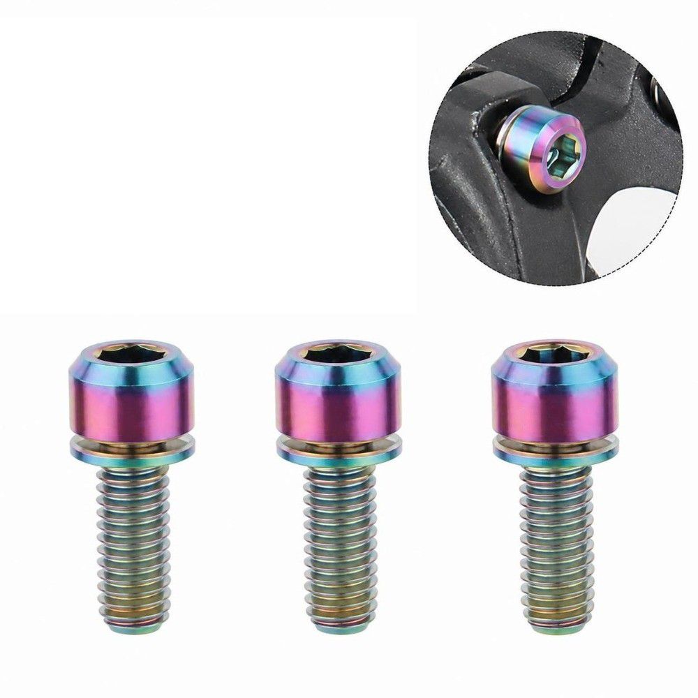 6PCS Rainbow Bicycle Fixing Bolt M5 X 18mm M5 Stem Bolts Bike Stem Screw Bicycle Maintenance