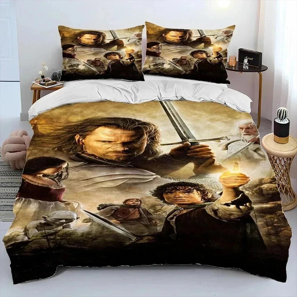 3D Print L-Lord of Rings H-Hobbit Bedding Set Duvet Cover Bed Set Quilt Cover Pillowcase Comforter King Queen Size Boys Adult
