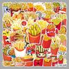 50 Cartoon French Fry Stickers: Fun, Delicious Fast Food Designs for Journals, Refrigerators, or Storage Boxes