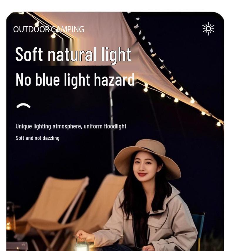 Multi-functional Outdoor Tent Light with Stepless Dimming and Portable Hook for Long-lasting Ambiance Lighting