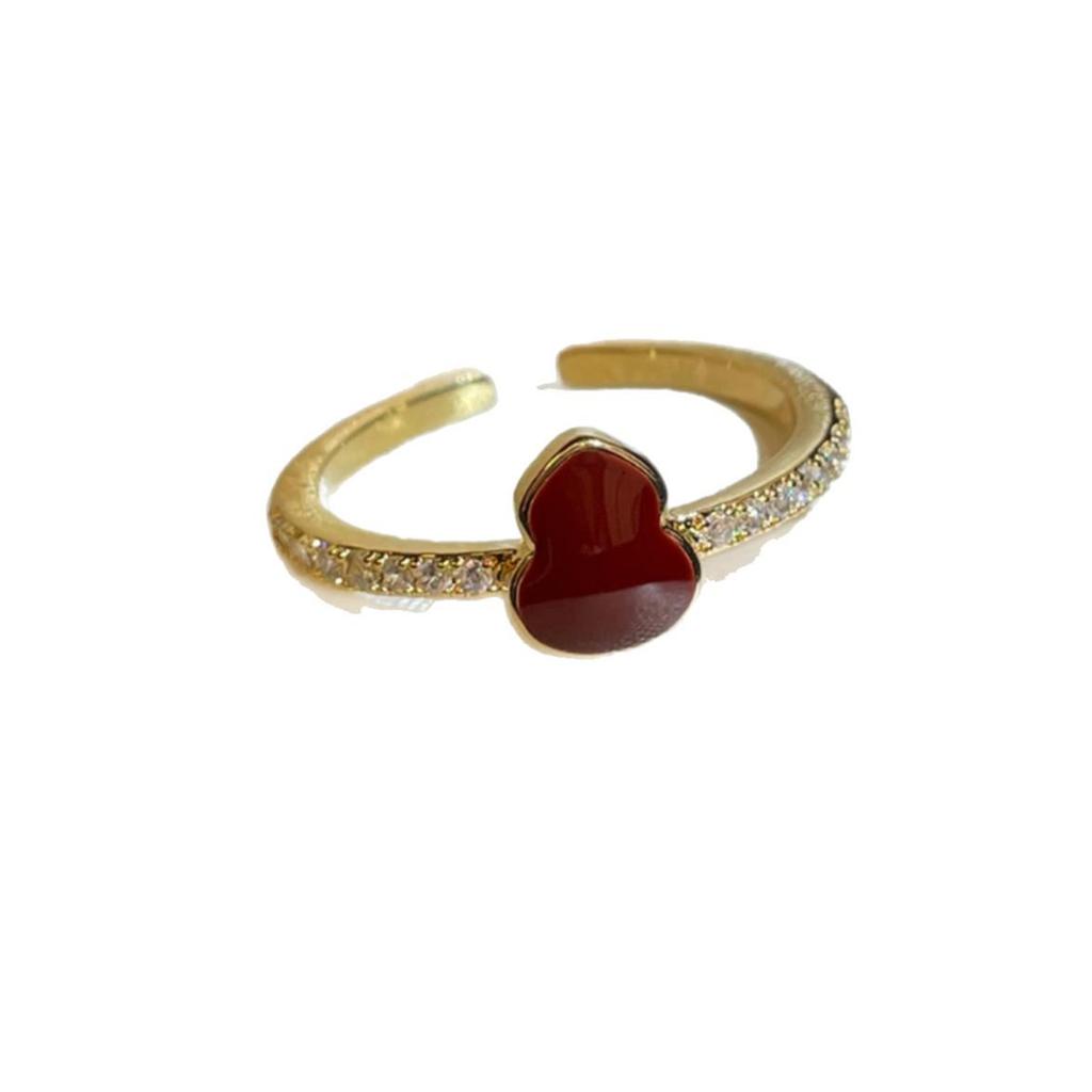 Chinese Drip Oil Gourd Open Ring - Elegant & Versatile Handcrafted Jewelry