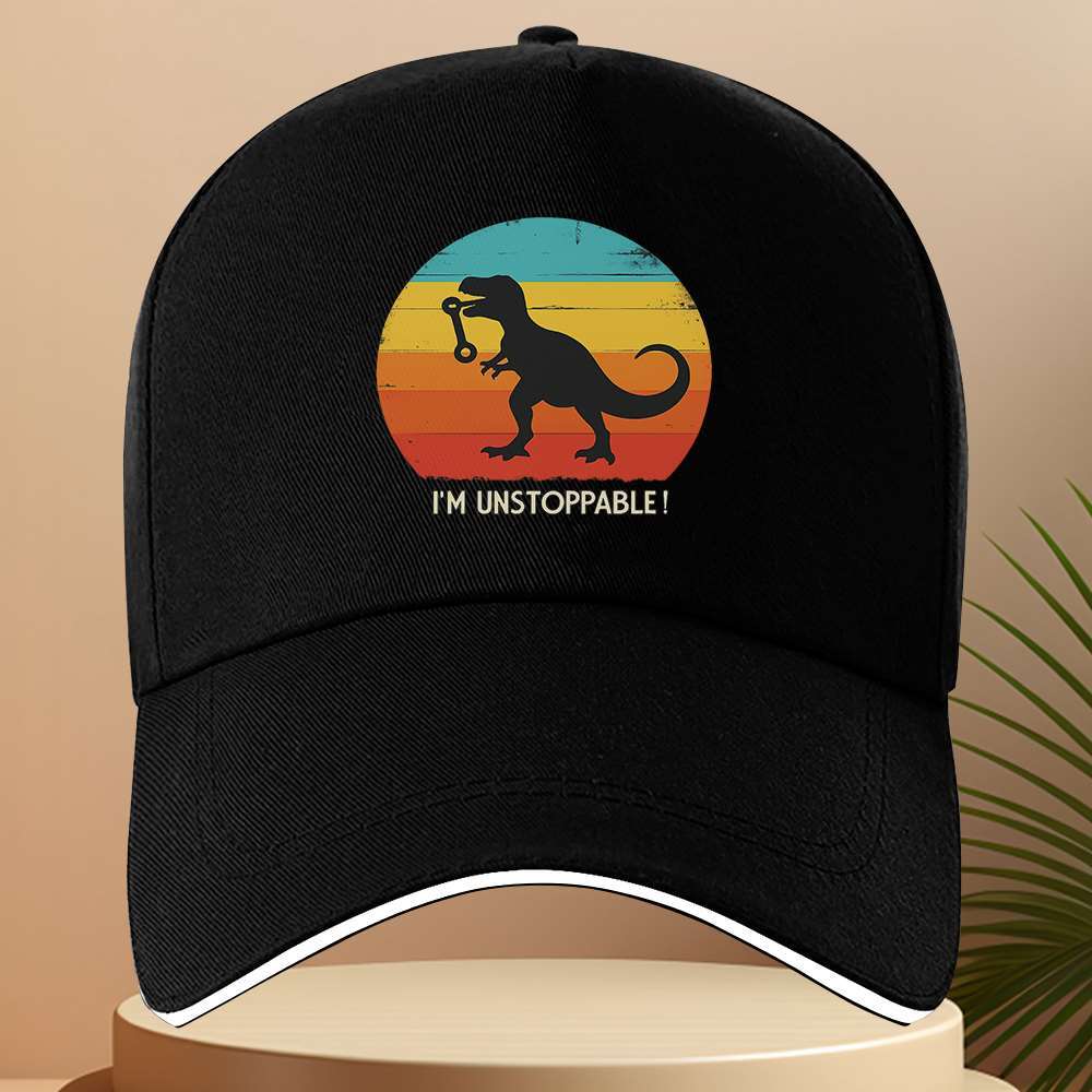 Dinosaur Mechanic Unstoppable T Rex Wrench Trucker Hat Retro Polyester Baseball Cap Adjustable Casual Outdoor Cap