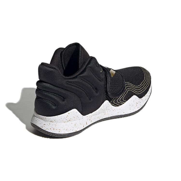 New Adidas Deep Threat Primeblue J Abrasion Resistant Low Top Children's Basketball Shoes Black Gold Teenagers S29014