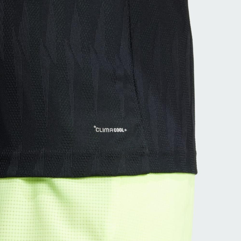 adidas Tenisowa Koszulka Męska z Krótkim Rękawem Oddychająca Climacool Free Lift Logo Jednolity Kolor Slim Fit Wygodna Odprowadzająca Pot Czarna JF8459